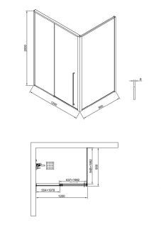 Торцевое стекло Timo TSS-900/17C-8 T62 90 см профиль золото матовое стекло прозрачное
