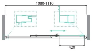 Душевая дверь BelBagno DUE 110см хром DUE-BF-1-110-C-Cr