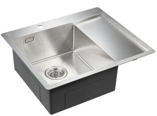 Мойка кухонная Paulmark Alster PM825951-BSL левая брашированная нержавеющая сталь