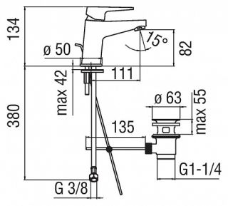 Смеситель Nobili Nobi NB84118/1CR для раковины