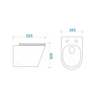 Унитаз приставной Maretti Umbria безободковый с микролифтом, UM10PRBM39-844, белый