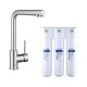 Смеситель для кухни Swedbe Selene Plus K8540K в комплекте с фильтром Аквафор Кристалл нержавеющая сталь