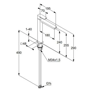 Смеситель для раковины Kludi Renon 42298N275 сталь оружейная брашированная