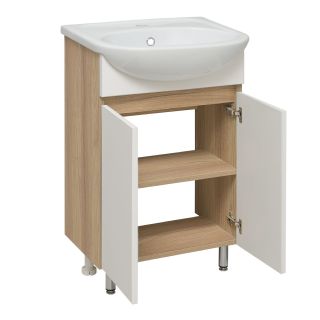 Тумба Runo Лада 60 блэквуд/белый под умывальник Уют 60 (00-00004576)