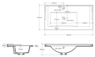 Мебельная раковина Onika 609001 крыло справа 90см белый