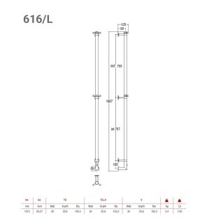 Полотенцесушитель электрический Margaroli Arcobaleno 616/X/L Switch Brushed Brass PVD 168x12 см брашированная латунь