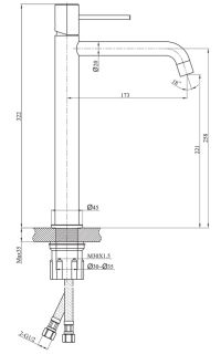 Высокий смеситель для раковины Raiber Graceful RPB-002