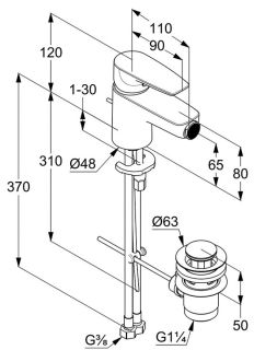 Смеситель для биде Kludi Pure&Solid хром 342160575