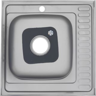 Мойка 6060 R Melana 0,8/180 левая хром с сифоном (097D t R*10)