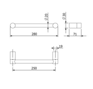 Поручень Kludi Vela R 58981N5 28 см брашированный никель
