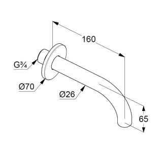 Излив для ванны Kludi Bozz 38505N5 брашированный никель