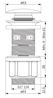 Донный клапан Damixa Option клик-клак чёрный матовый 210600300