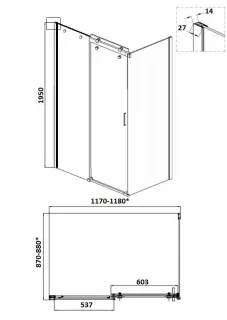 Душевой уголок Cerutti SPA CEZA'S120 черный 120х90