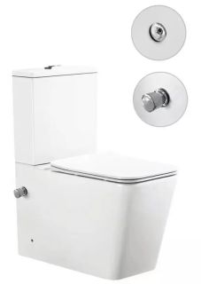 Унитаз-компакт SantiLine SL-5017SM-BD с функцией биде и встроенным смесителем белый