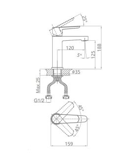 Смеситель для раковины DQ Bayern.Mnchen DA1562106 графит