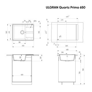 Кухонная мойка Ulgran Quartz Prima 650-03 десерт