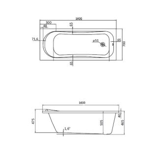 Santek Тенерифе 160х70 прямоугольная белая 1WH302357