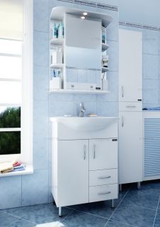 Зеркальный шкаф с подсветкой СанТа Герда 101042 60см фацет белый