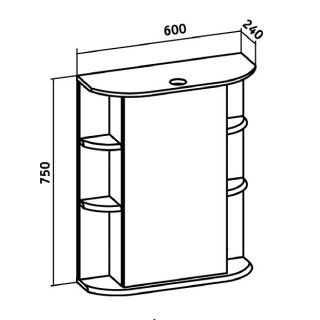 Зеркальный шкаф Runo правый Гиро 60 (00000000025)