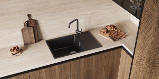 Смеситель для кухни Ulgran Classic U-023-331 с высоким поворотным изливом белый