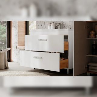 Тумба под раковину напольная Velvex Orlando tn.ORL.CLA.100.2Y белый матовый, 100 см