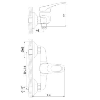 Смеситель для душа Rossinka B35-41 Хром