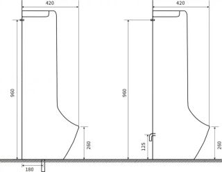 Писсуар настенный SantiLine SL-6005 функция электронного смыва белый