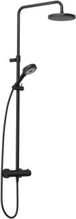 Душевая стойка Kludi Dive 6807939-00 с термостатом чёрный матовый
