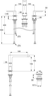 Смеситель для раковины Kludi Renon 42393N075 брашированное золото