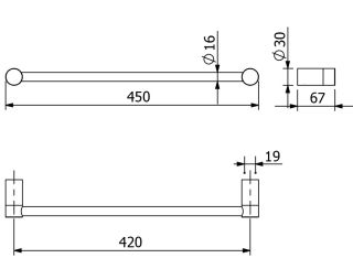 Полотенцедержатель Kludi Vela R 58980N5 45 см брашированный никель