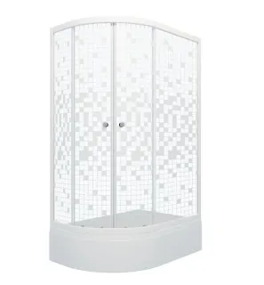 Душевой уголок Triton Коралл Щ0000038529 правый 120x80 см профиль белый стекло мозаика