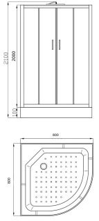 Душевая кабина Parly 80x80см EF831
