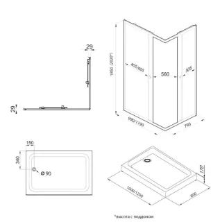 Душевой уголок Triton Вента Щ0000054193 120x80 см профиль хром стекло прозрачное