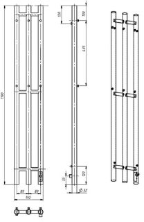 Полотенцесушитель электрический Laris Тея 73207662 ЧК П3 19 х120 левый тэн черный