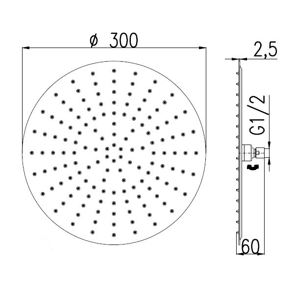 Верхний душ Rav Slezak KS0001Z бронза