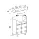 Тумба под раковину Runo  (под умывальник Элеганс 65) Турин 65 (УТ000002093)
