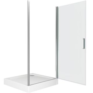 Душевая дверь в нишу Good Door Pandora DR-100-T-CH стекло прозрачное с рисунком Тростник