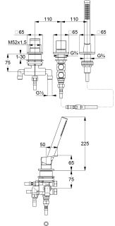 Смеситель на борт ванны Kludi Decus 54447N075 брашированное золото
