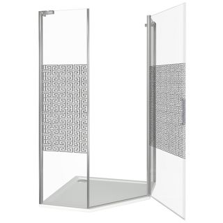 Душевой уголок Good Door Fantasy PNT-100-F-CH стекло прозрачное с зеркальным рисунком Фэнтази