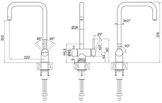 Смеситель для кухни Paulmark Wetter We213030-SS нержавеющая сталь