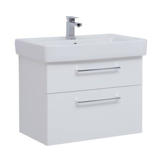 Тумба подвесная Dreja.Rus Q MAX 80 под умывальник Q-80, белый глянец