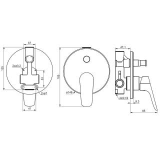 Смеситель для ванны и душа Damixa Jupiter 777100300 черный