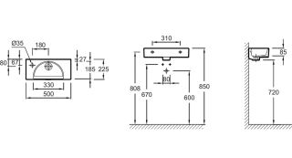 Раковина Jacob Delafon Odeon Rive Gauche EGO112-55-00