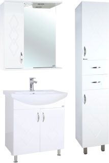 Зеркало-шкаф с подсветкой Bellezza Элеганс 55см левый белый 00000004893