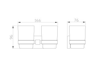 Два стакана для зубных щеток с держателем Wonzon & Woghand Polo WW-8928 хром