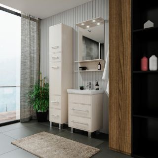 Зеркало с подсветкой Бриклаер Чили 4627125414930 55 см светлая лиственница