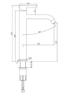 Высокий смеситель для раковины Splenka S221.15.05 сатин