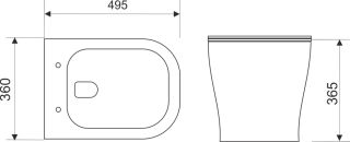 Унитаз подвесной Aquanika Basic Rim AQB102-00 безободковый с сиденьем микролифт белый
