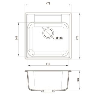 Мойка кухонная Reflexion Etude 53-BE RF0353BE бежевый