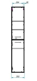 Пенал подвесной Эстет Vegas ФР-00003496 П 35см белый